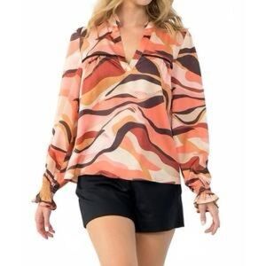 NWOT Anthropologie THML Abstract Women Blouse- Small‎